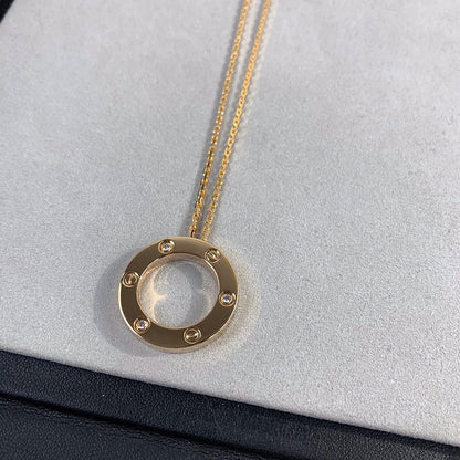 [AURORA]LOVE NECKLACE 16MM 3 DIAMONDS