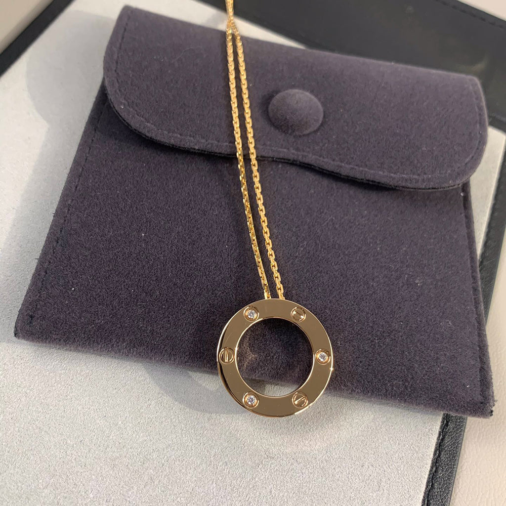 [AURORA]LOVE NECKLACE 16MM 3 DIAMONDS