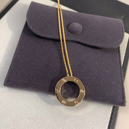 [AURORA]LOVE NECKLACE 16MM 3 DIAMONDS