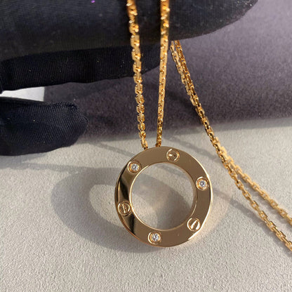 [AURORA]LOVE NECKLACE 16MM 3 DIAMONDS