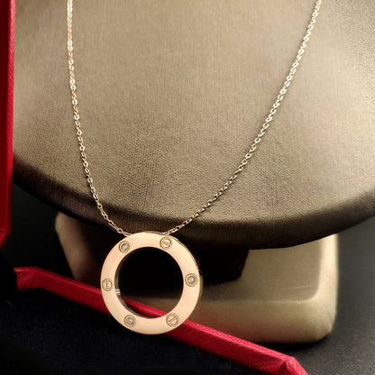 [AURORA]LOVE NECKLACE 16MM 3 DIAMONDS