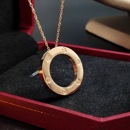 [AURORA]LOVE NECKLACE 16MM 3 DIAMONDS