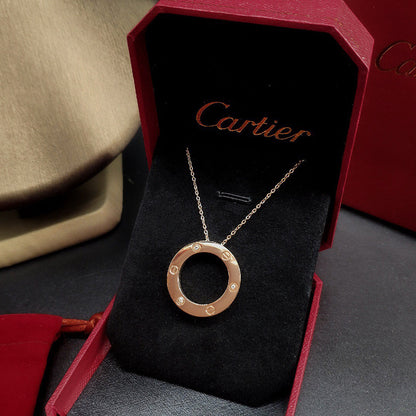 [AURORA]LOVE NECKLACE 16MM 3 DIAMONDS