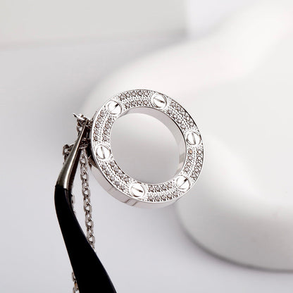 [AURORA]LOVE NECKLACE 16MM  FULL DIAMOND