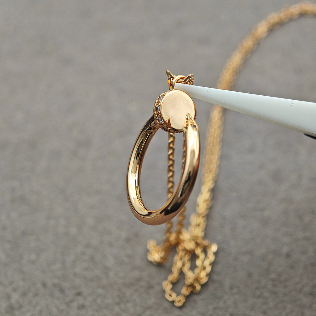[AURORA]JUSTE NECKLACE HALF DIAMOND