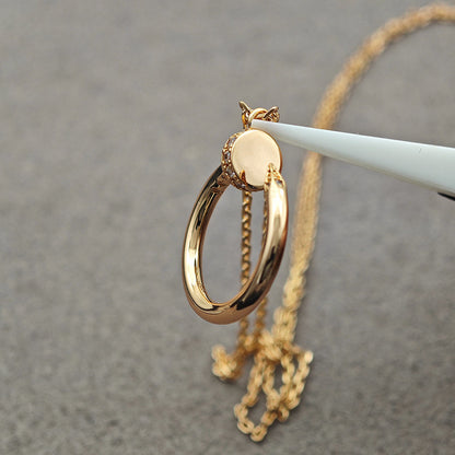 [AURORA]JUSTE NECKLACE HALF DIAMOND