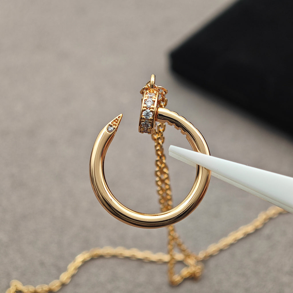 [AURORA]JUSTE NECKLACE HALF DIAMOND