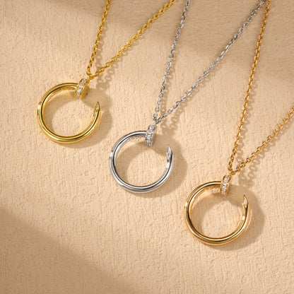 [AURORA]JUSTE NECKLACE HALF DIAMOND