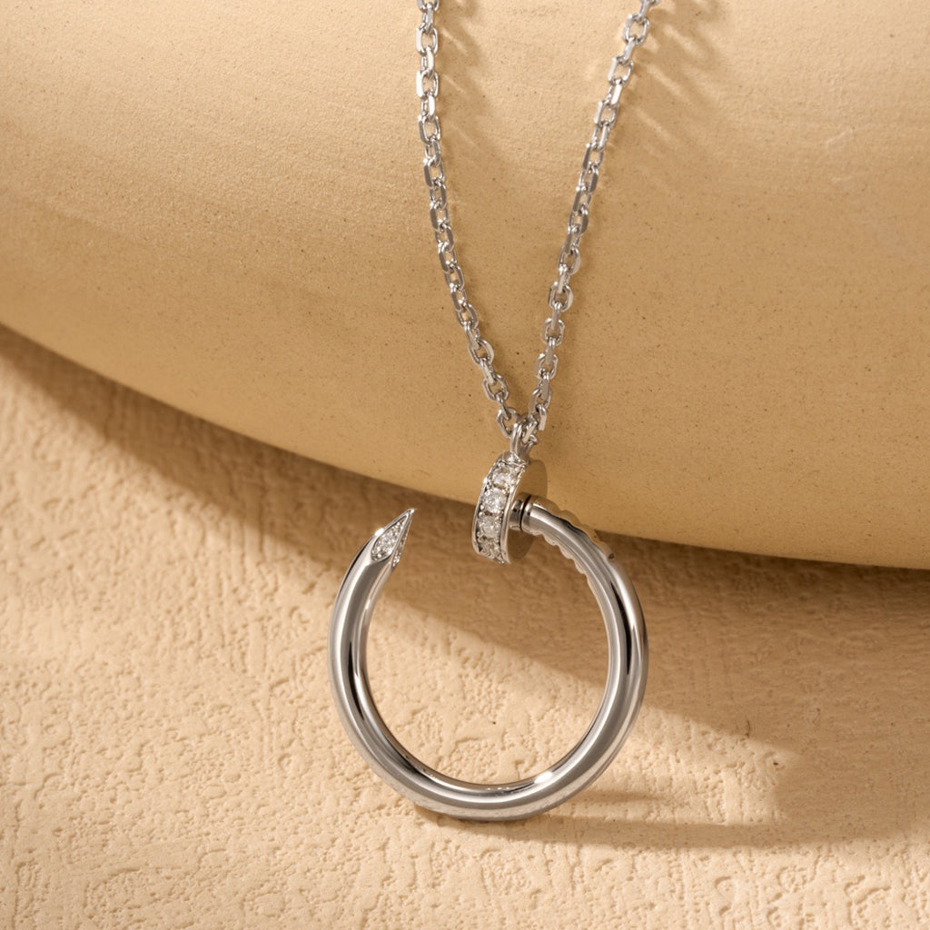 [AURORA]JUSTE NECKLACE HALF DIAMOND