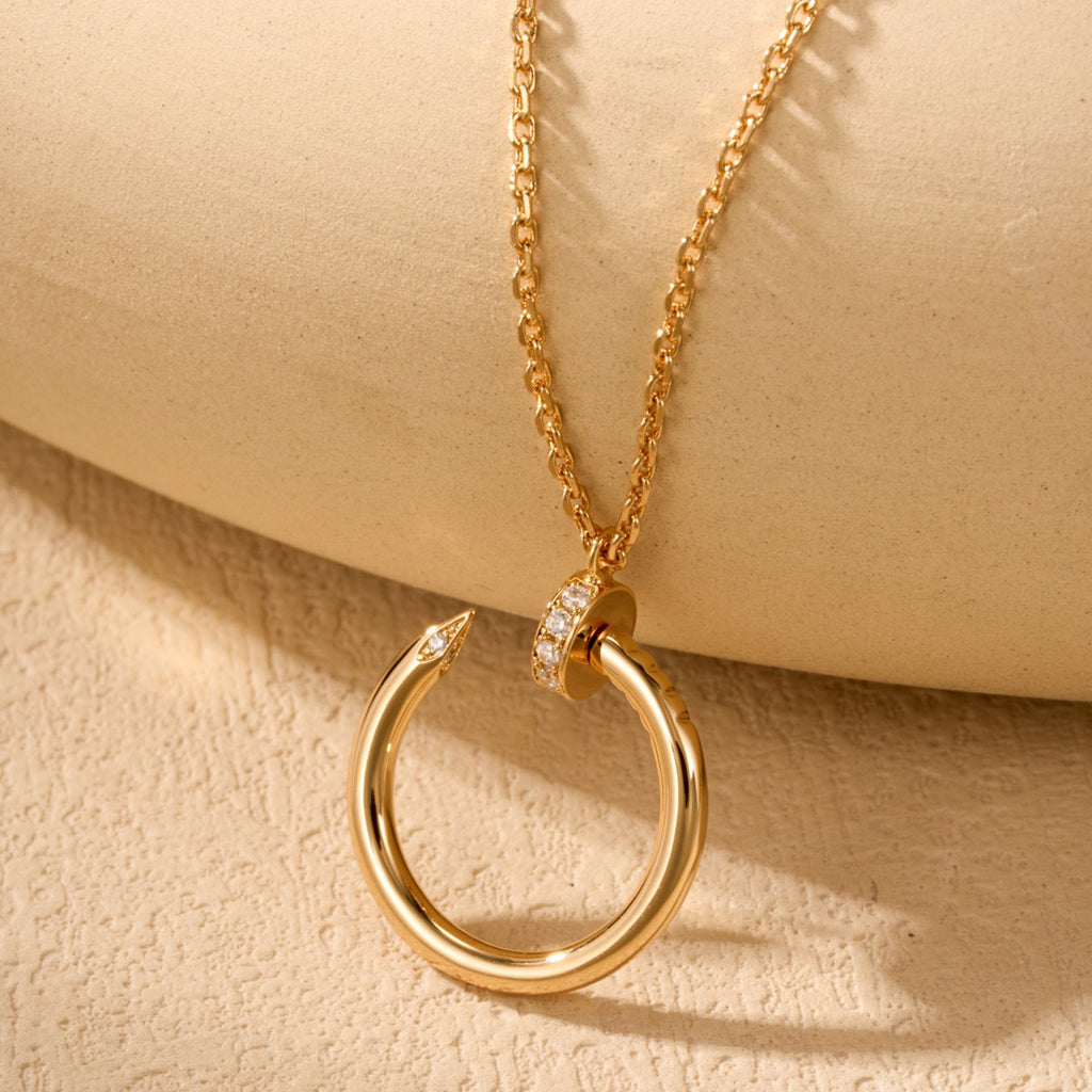 [AURORA]JUSTE NECKLACE HALF DIAMOND