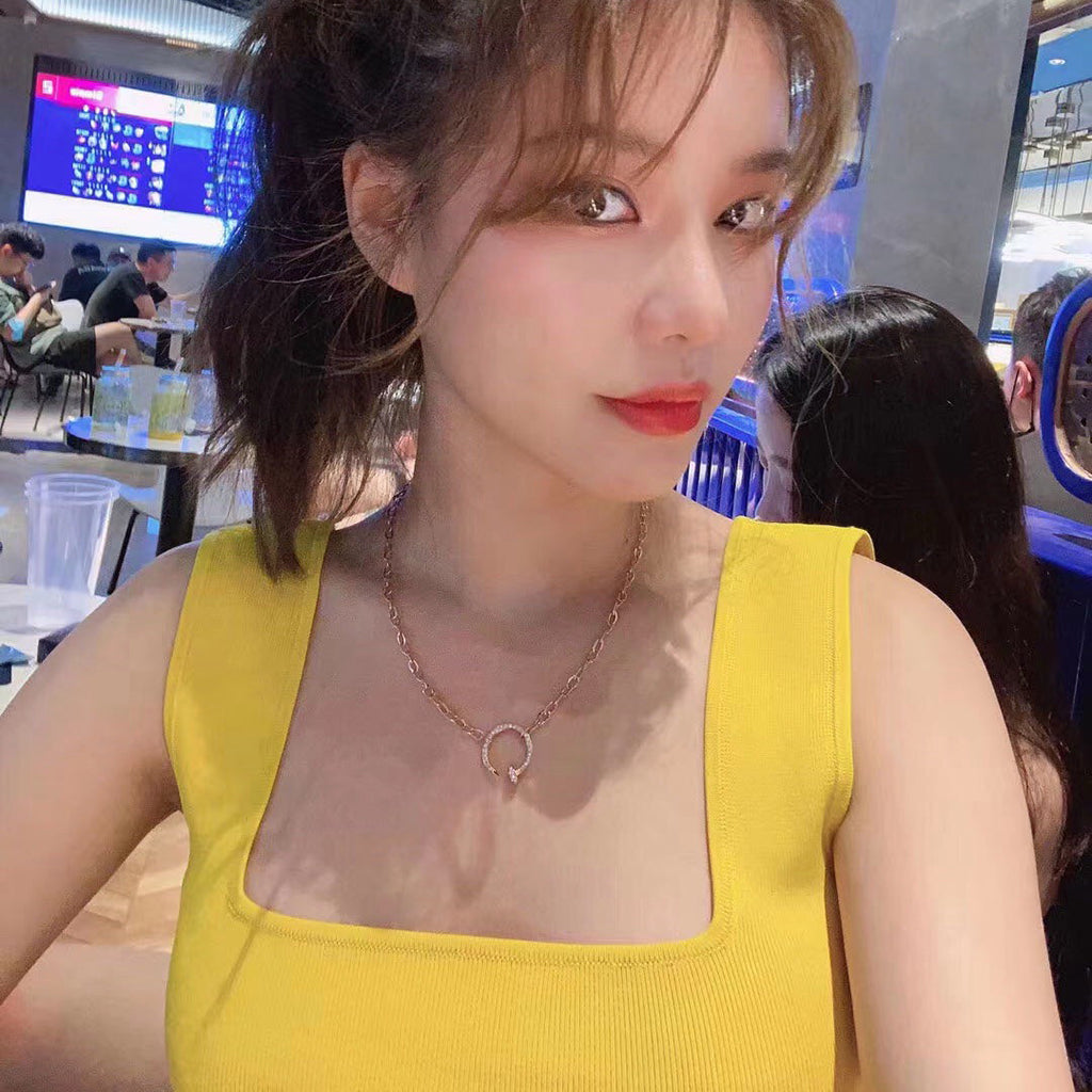 [AURORA]JUSTE NECKLACE FULL DIAMONDS
