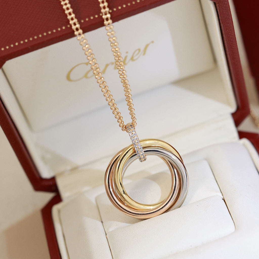 [AURORA]TRINITY MEDIUM  DIAMONDS NECKLACE