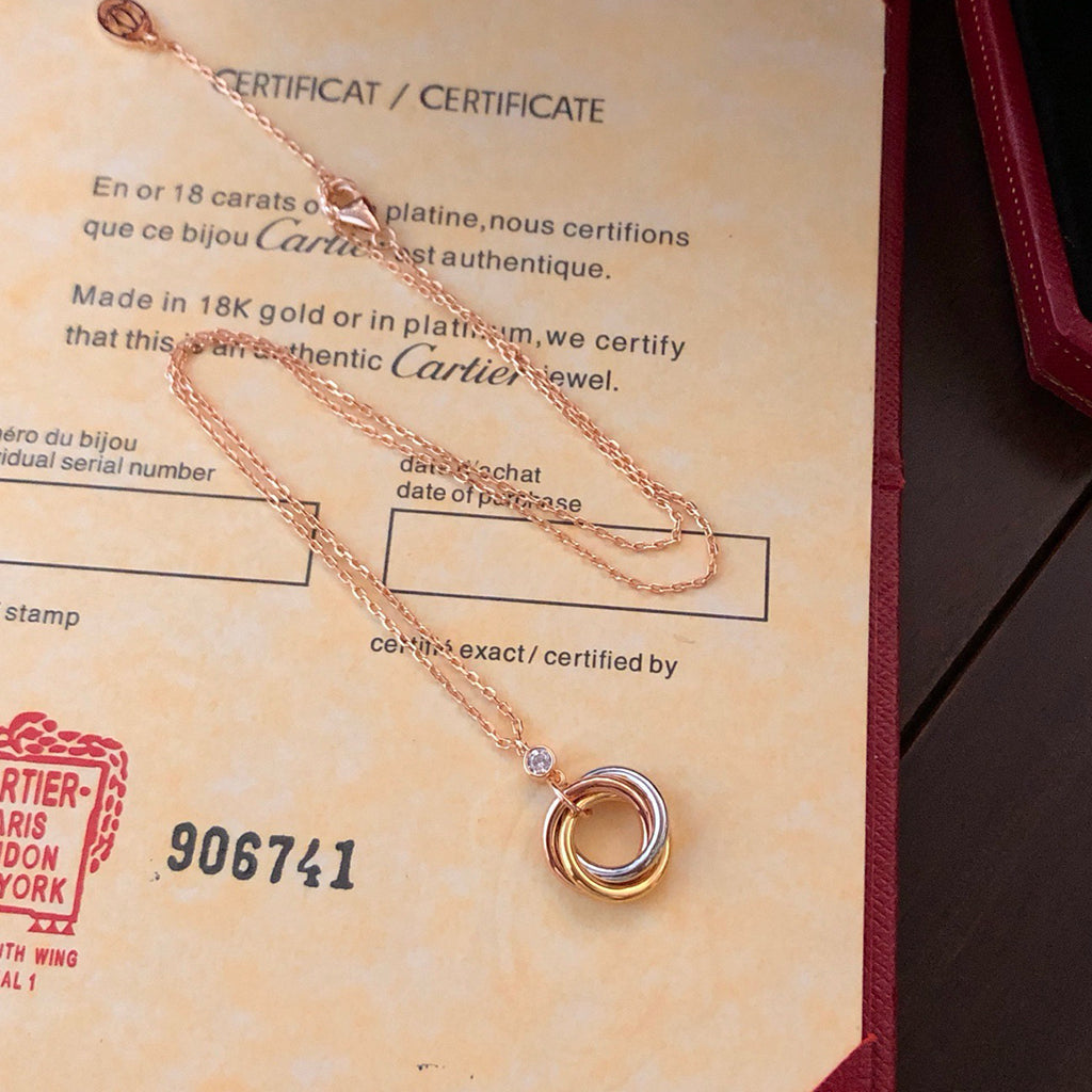 [AURORA]TRINITY  NECKLACE 1 DIAMOND