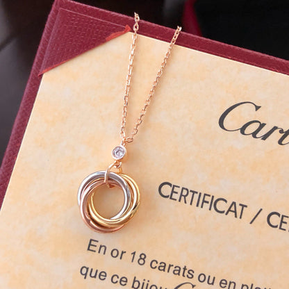 [AURORA]TRINITY  NECKLACE 1 DIAMOND