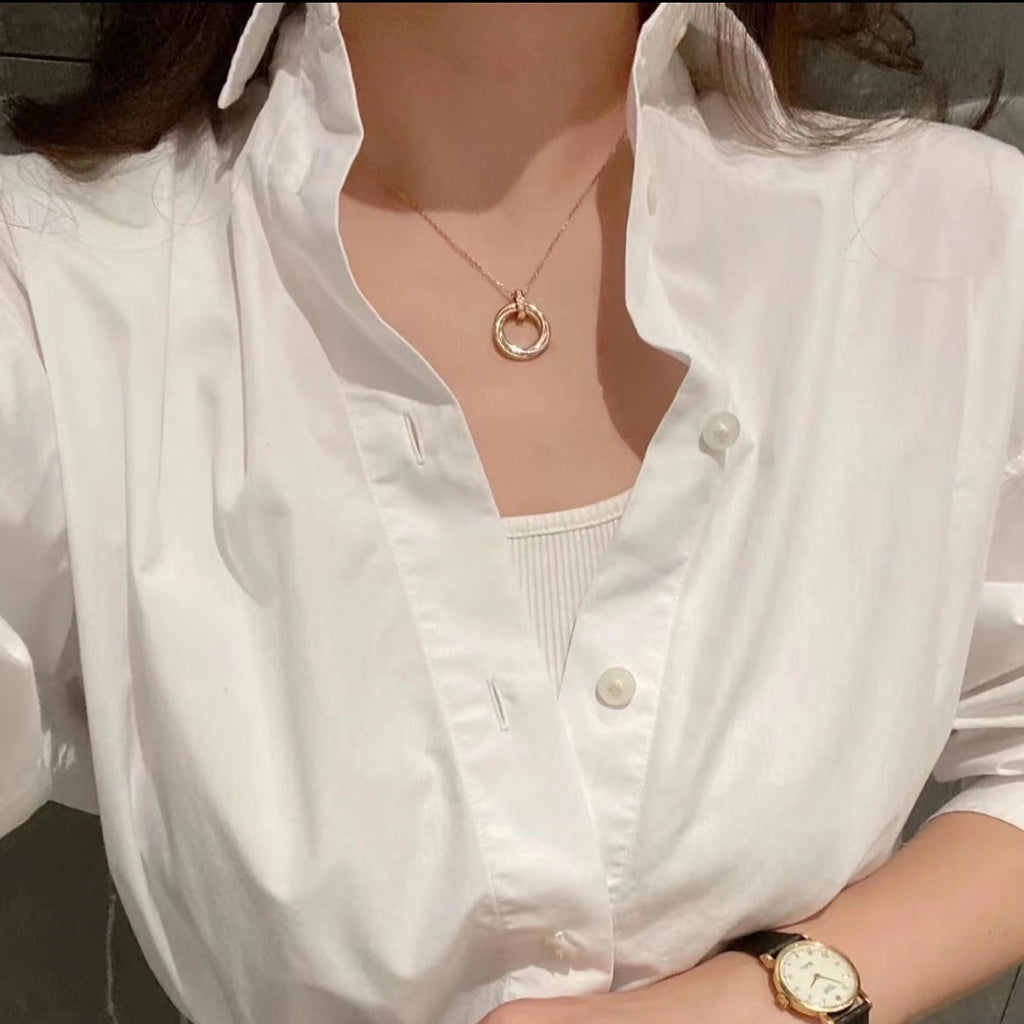 [AURORA]TRINITY MEDIUM  DIAMONDS NECKLACE