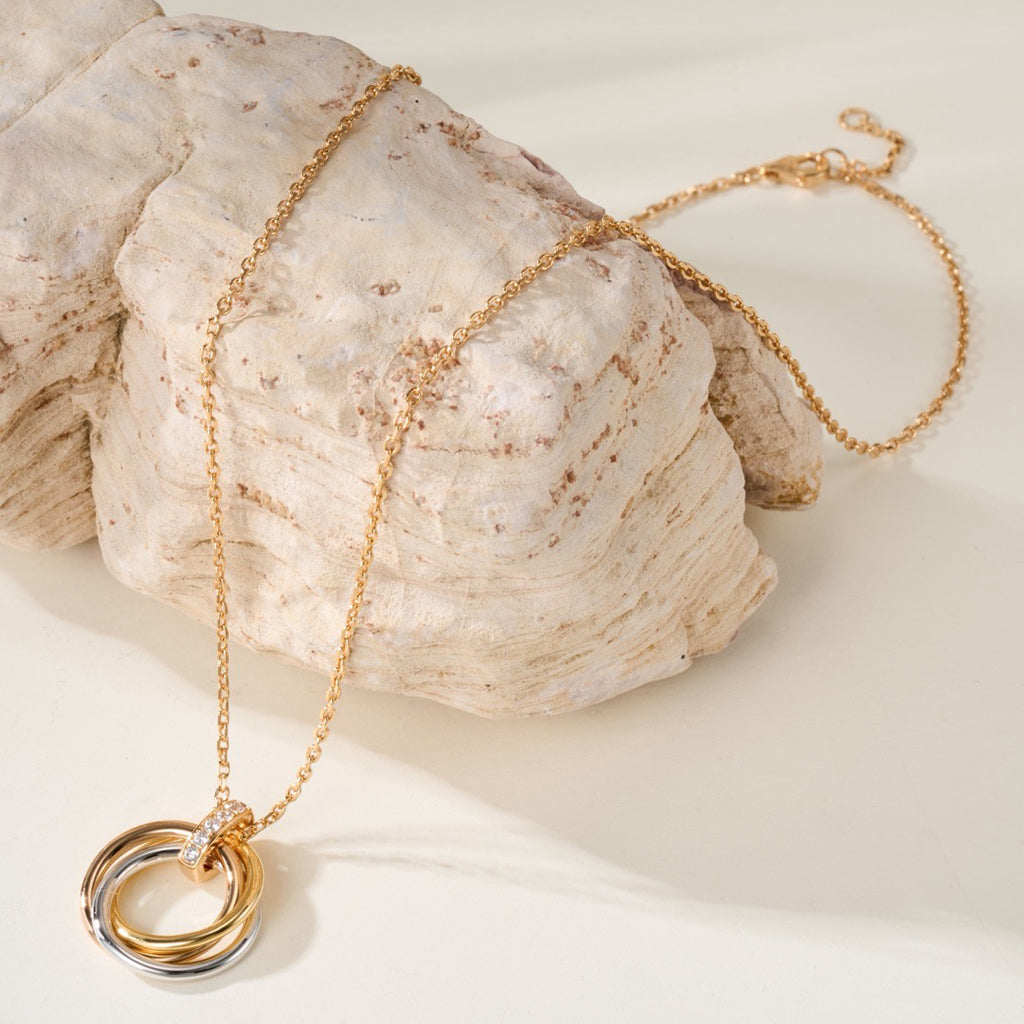 [AURORA]TRINITY MEDIUM  DIAMONDS NECKLACE