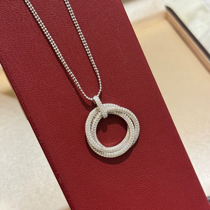 [AURORA]TRINITY LARGE FULL DIAMOND  NECKLACE