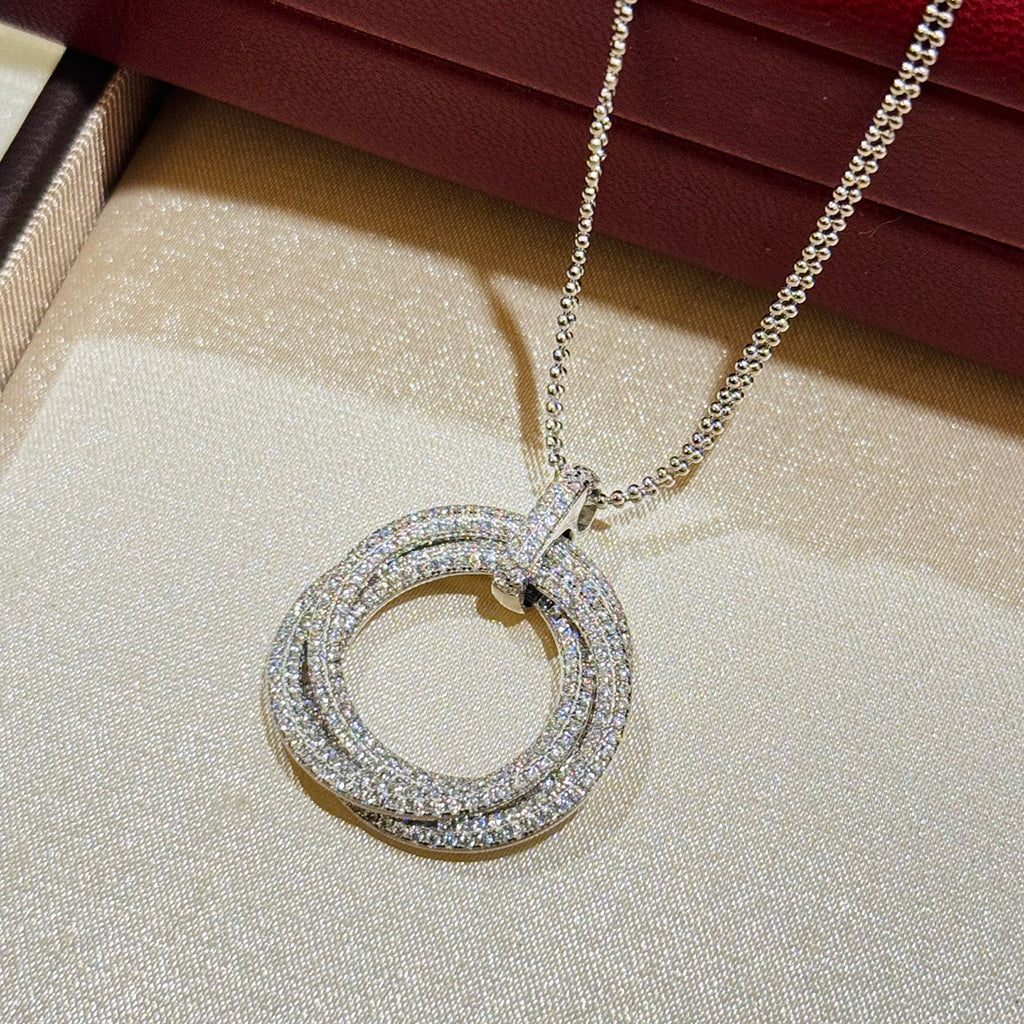[AURORA]TRINITY LARGE FULL DIAMOND  NECKLACE