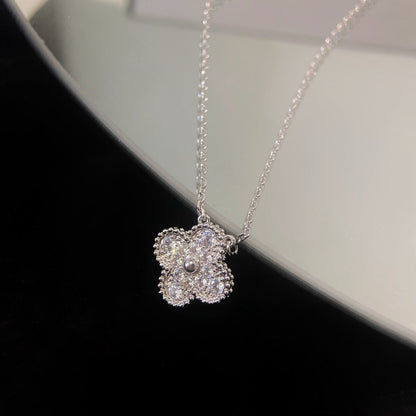 [Baslove]CLOVER 15MM DIAMOND SINGLE FLOWER NECKLACE