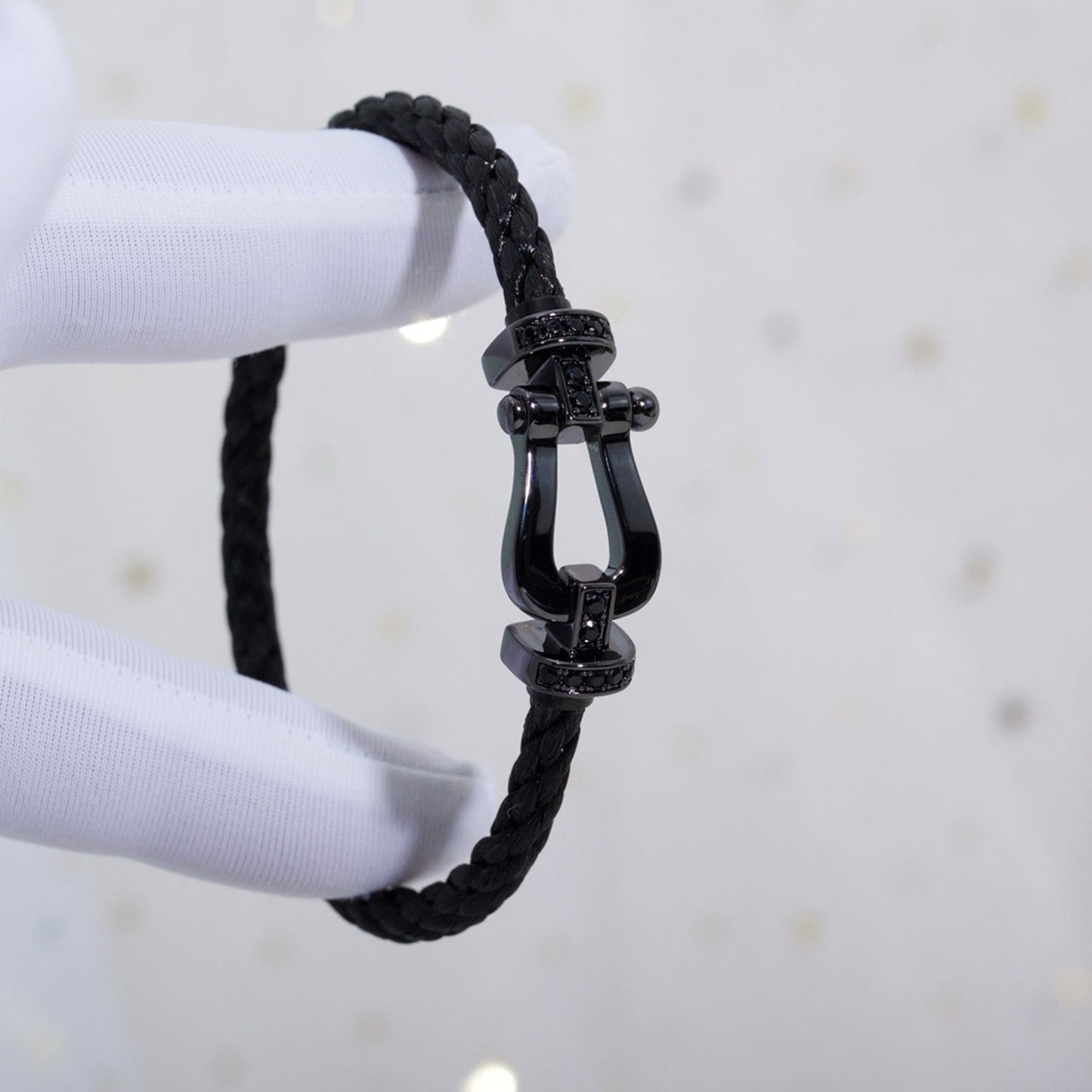 [Baslove]FORCE LARGE SERIES HORSESHOE BLACK SAMURAI BRACELET