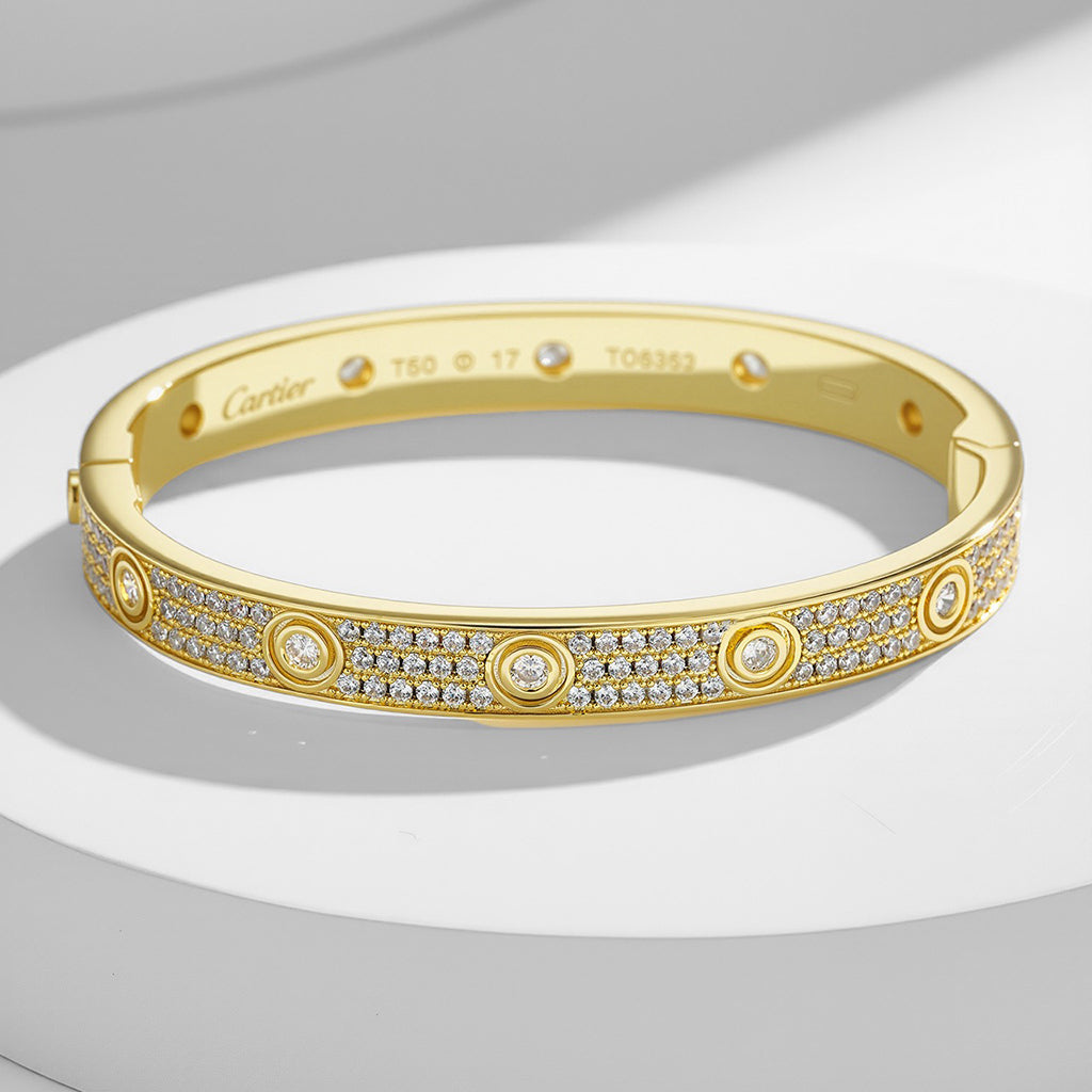 [AURORA]LOVE BRACELET 6.1MM DIAMOND-PAVED 10 BIG DIAMONDS