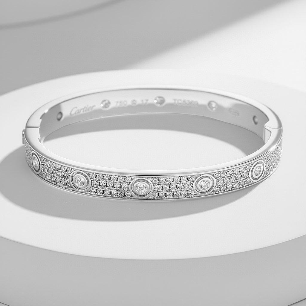 [AURORA]LOVE BRACELET 6.1MM DIAMOND-PAVED 10 BIG DIAMONDS