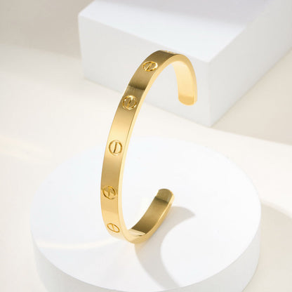 [AURORA]LOVE BRACELET 6.1MM OPEN CUFF