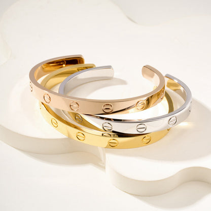 [AURORA]LOVE BRACELET 6.1MM OPEN CUFF