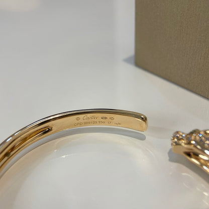 [AURORA]PANTHERE HALF DIAMOND OPEN BRACELET