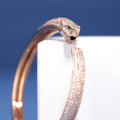 [AURORA]PANTHERE FULL DIAMOND OPEN BRACELET
