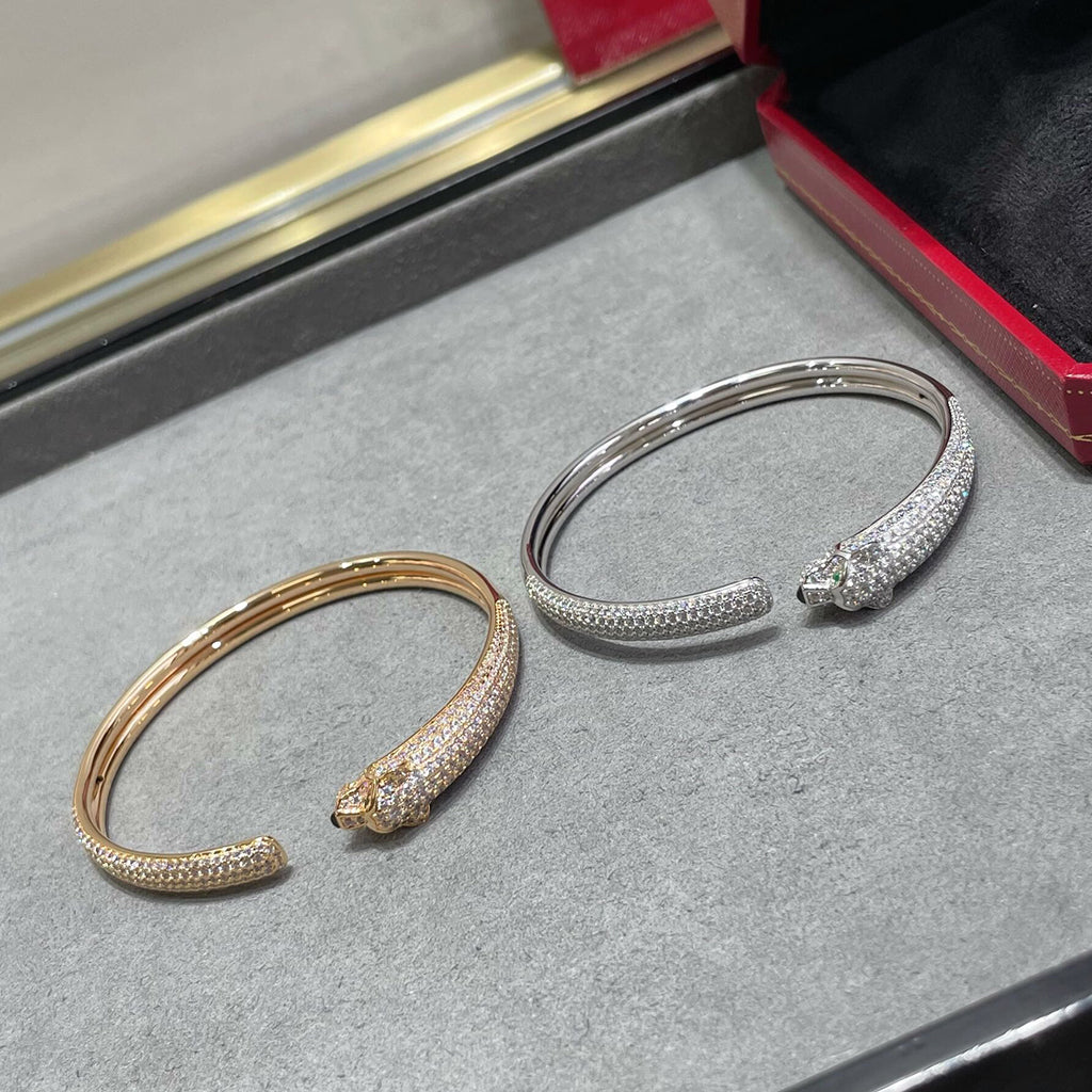 [AURORA]PANTHERE FULL DIAMOND OPEN BRACELET