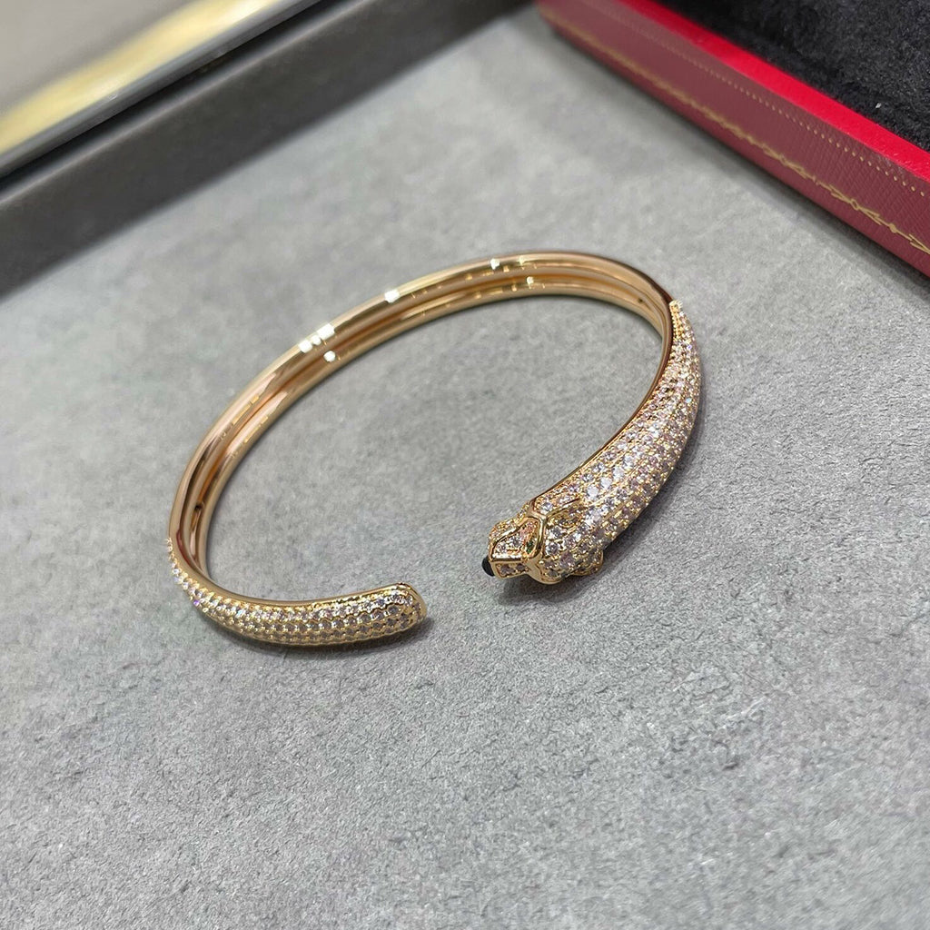 [AURORA]PANTHERE FULL DIAMOND OPEN BRACELET