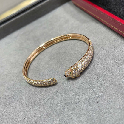 [AURORA]PANTHERE FULL DIAMOND OPEN BRACELET