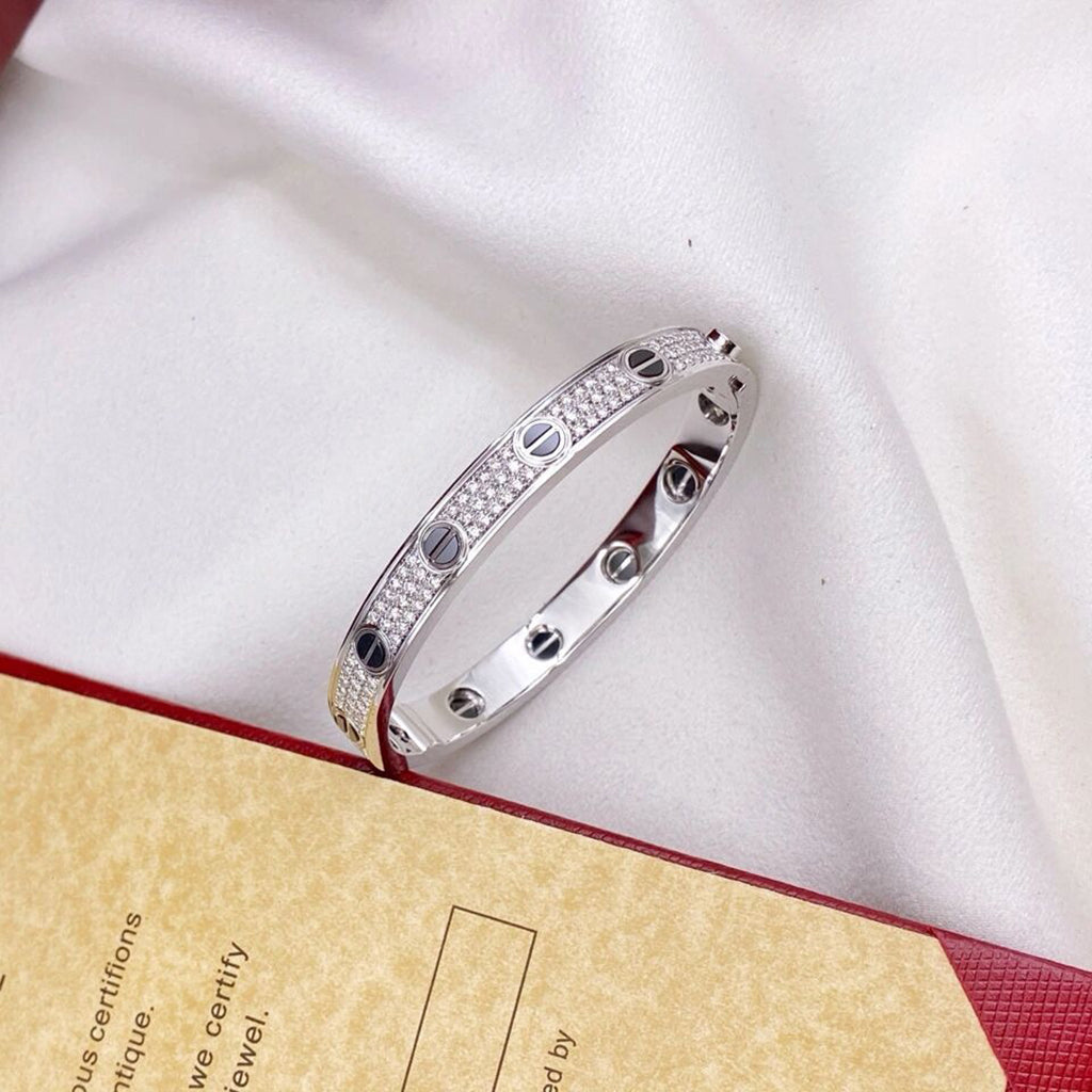 [AURORA]LOVE BRACELET 6.1MM DIAMOND-PAVED CERAMIC