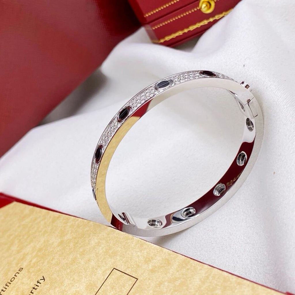 [AURORA]LOVE BRACELET 6.1MM DIAMOND-PAVED CERAMIC