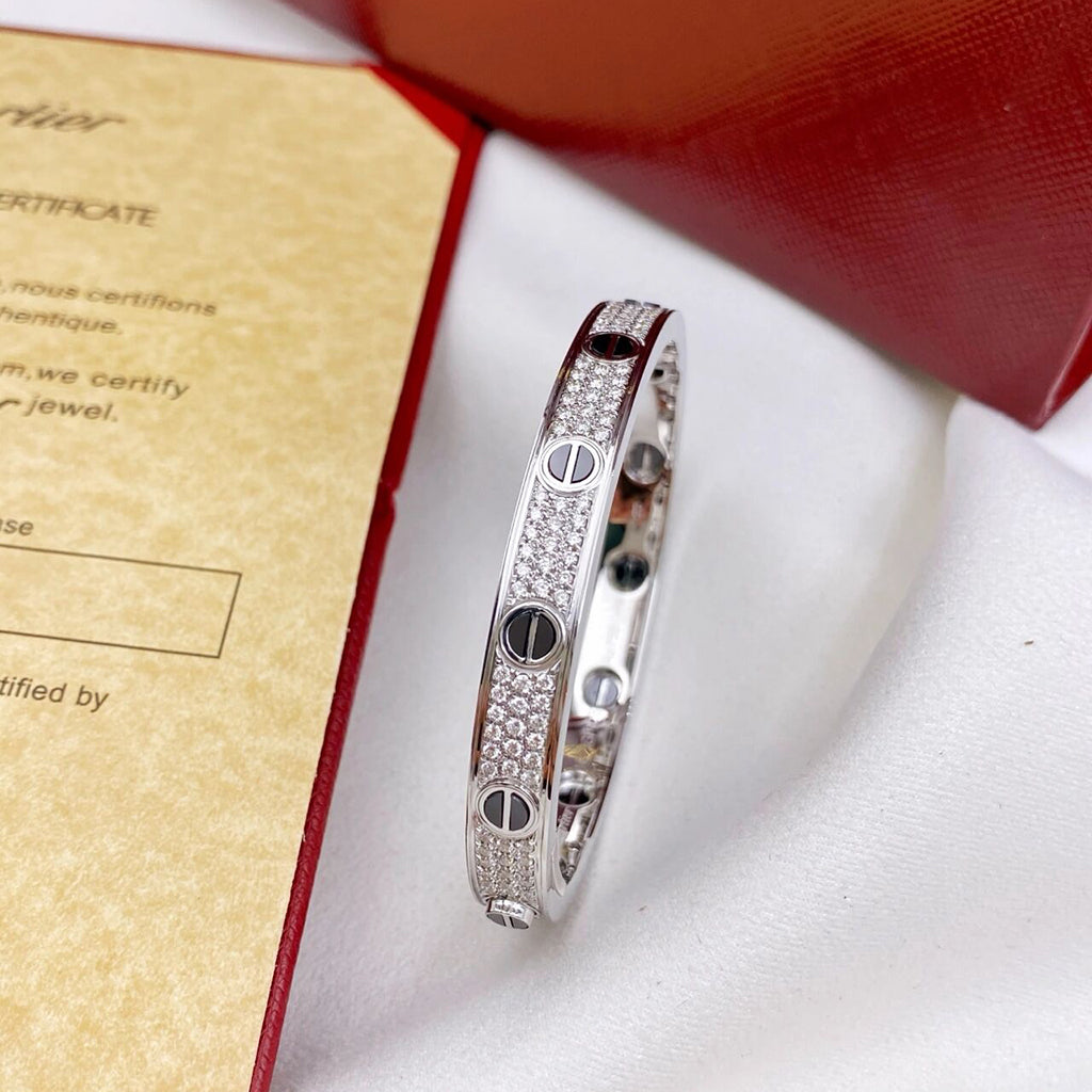 [AURORA]LOVE BRACELET 6.1MM DIAMOND-PAVED CERAMIC