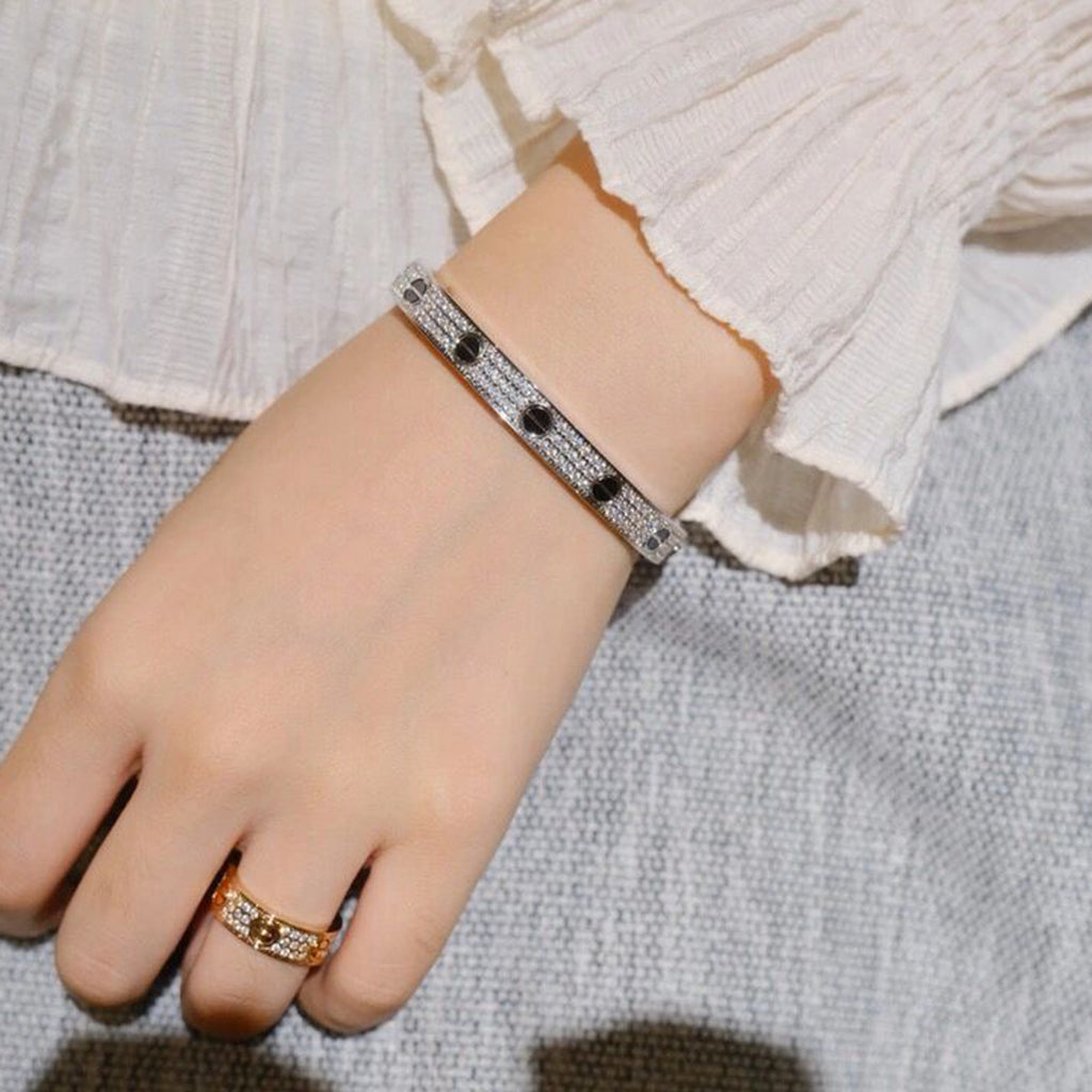 [AURORA]LOVE BRACELET 6.1MM DIAMOND-PAVED CERAMIC