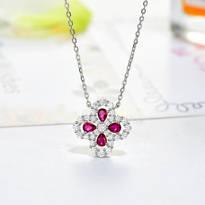 [Baslove]LOOP NECKLACE FULL MOTIF DIAMOND 16MM MULTIPLE COLORS