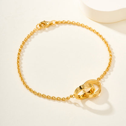 [AURORA]LOVE BRACELET DOUBLE RING