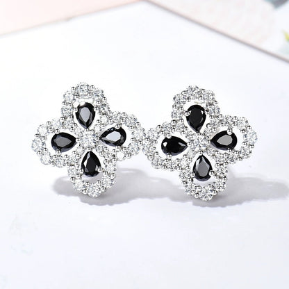 [Baslove]LOOP EARRINGS FULL MOTIF DIAMOND 16MM SILVE