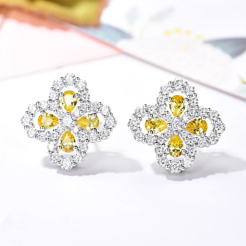 [Baslove]LOOP EARRINGS FULL MOTIF DIAMOND 16MM SILVE