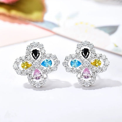 [Baslove]LOOP EARRINGS FULL MOTIF DIAMOND 16MM SILVE