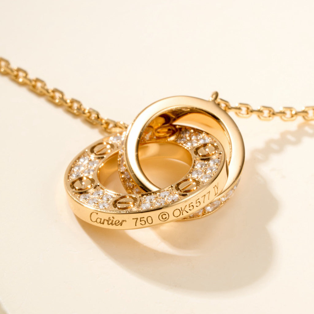 [AURORA]LOVE DOUBLE RING FULL DIAMOND BRACELET