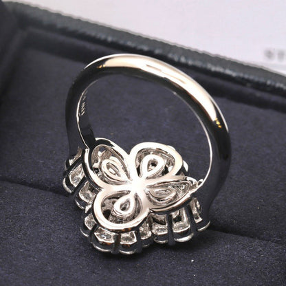 [Baslove]LOOP RING FULL MOTIF DIAMOND 16MM SILVE