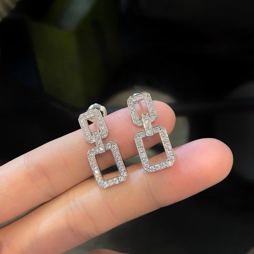 [Baslove]LINKS MEDIUM EARRINGS DIAMOND