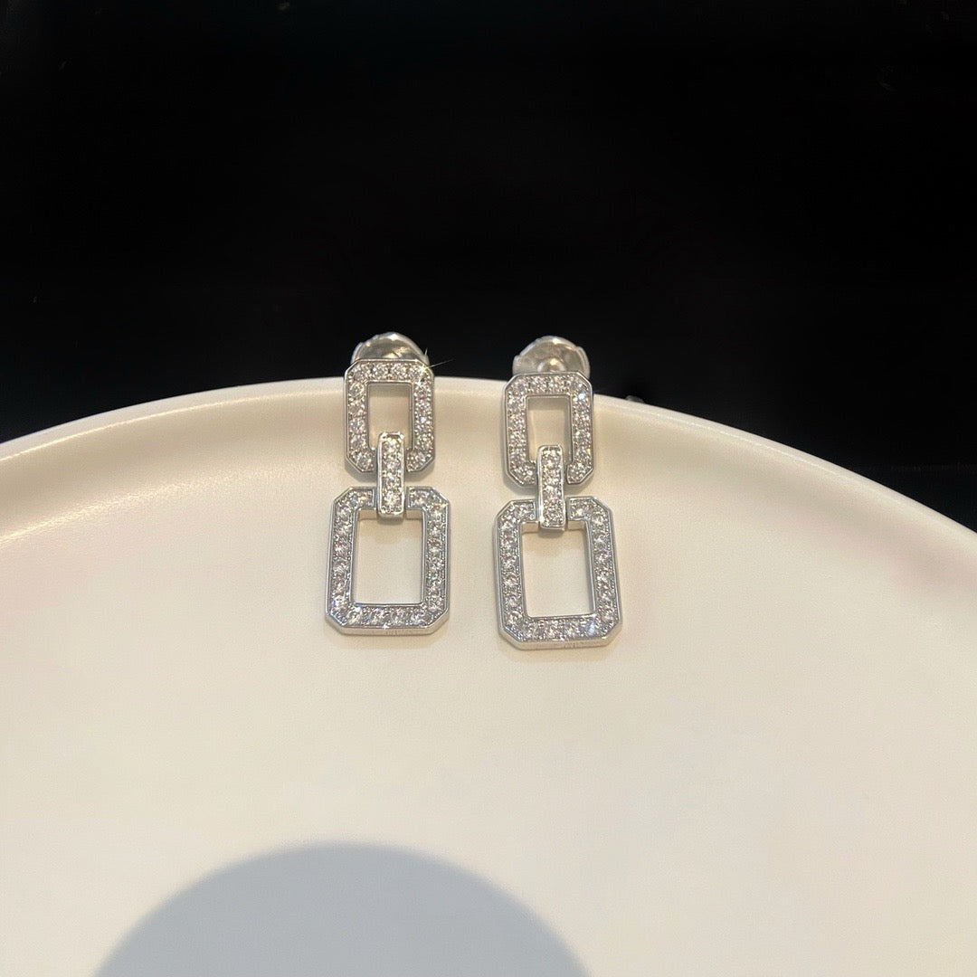 [Baslove]LINKS MEDIUM EARRINGS DIAMOND