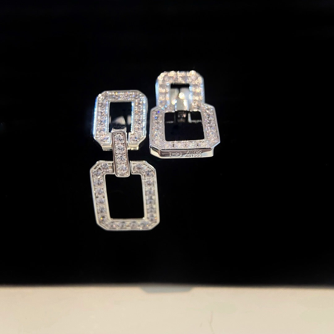 [Baslove]LINKS MEDIUM EARRINGS DIAMOND