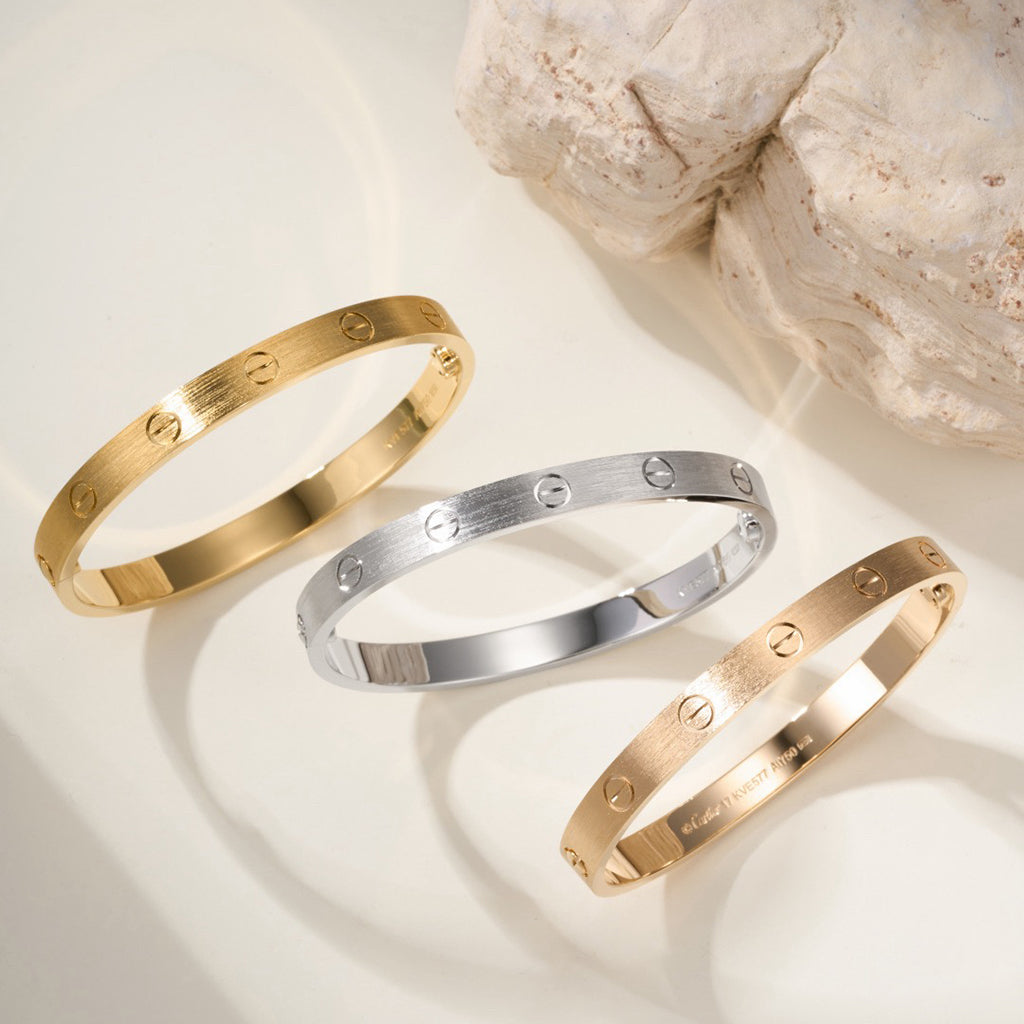 [AURORA]LOVE BRACELET 6.1MM BRUSHED