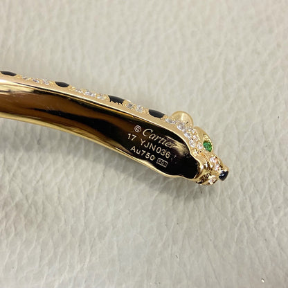 [AURORA]PANTHERE DOUBLE HEADED HALF DIAMOND OPEN BRACELET