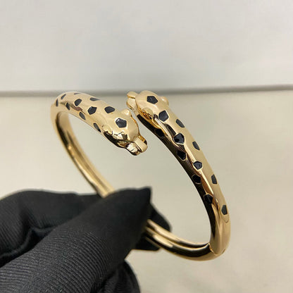[AURORA]PANTHERE DOUBLE HEADED OPEN BRACELET